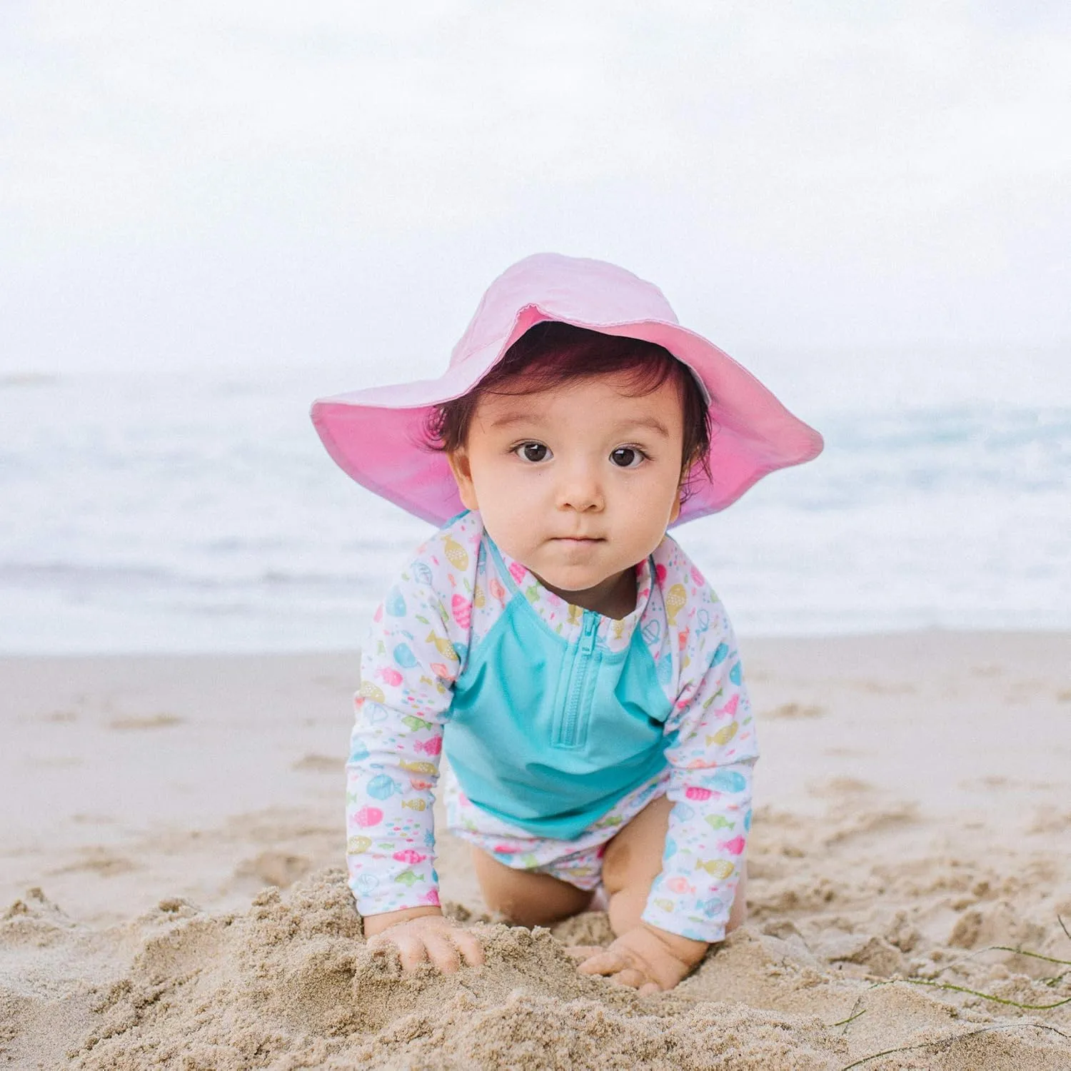 Green Sprouts Baby Girls' UPF 50  Eco Brim Hat