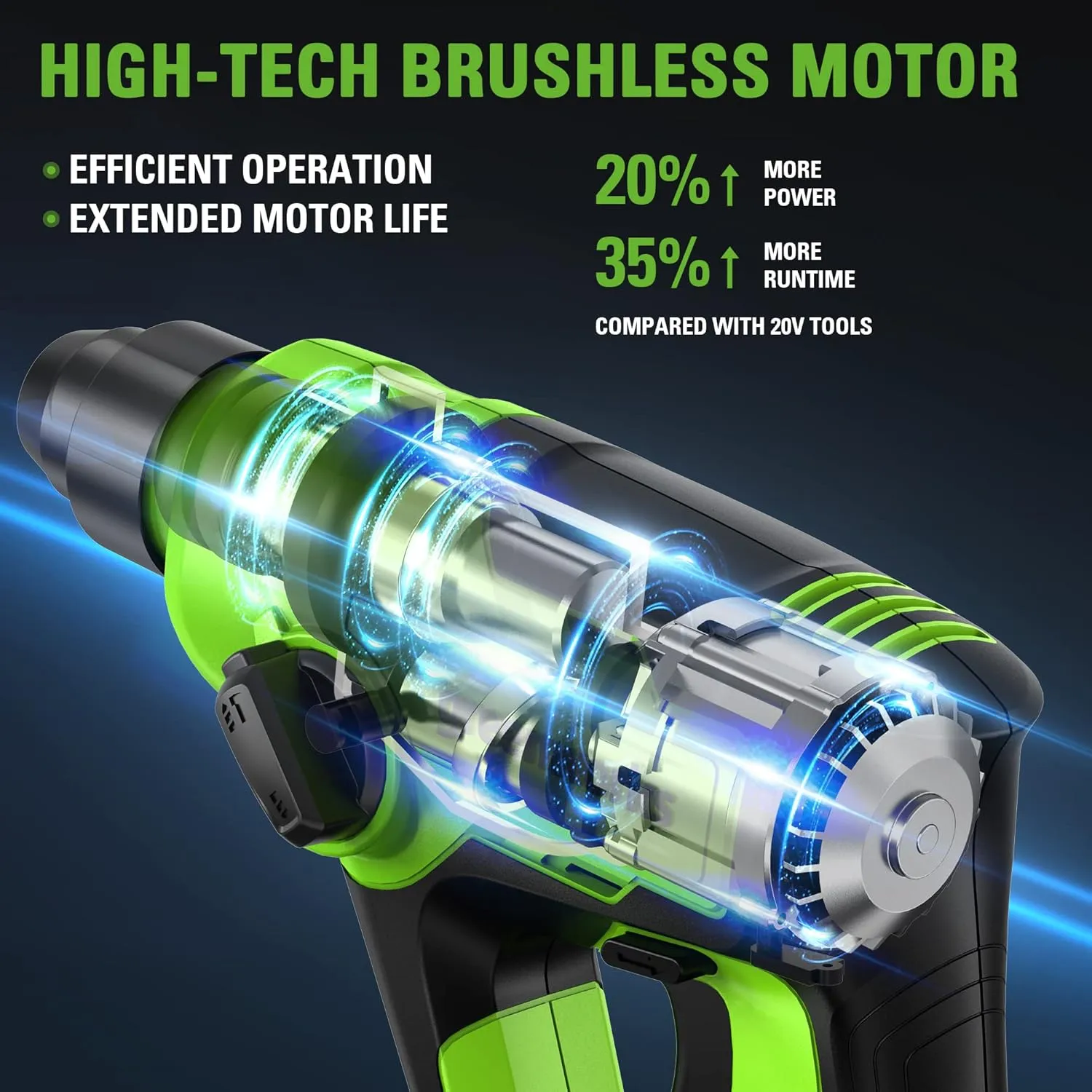 Greenworks 24V Cordless SDS 1.2J Heavy Duty Rotary Hammer Drill, 1-Inch Brushless Hammer Drill for Concrete, 2-Mode And Vairable Speed, 4AH Battery & Charger Included