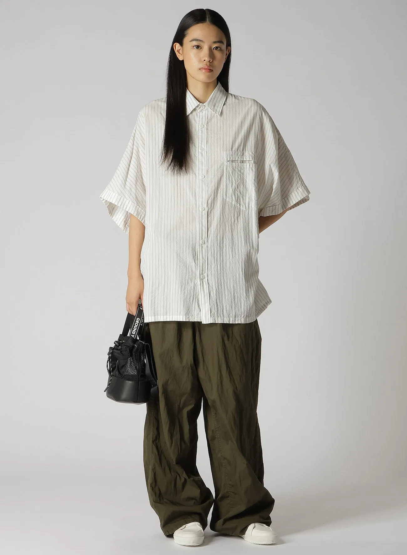 GROUND Y LOGO TAPE 2WAY MESH MINI BAG