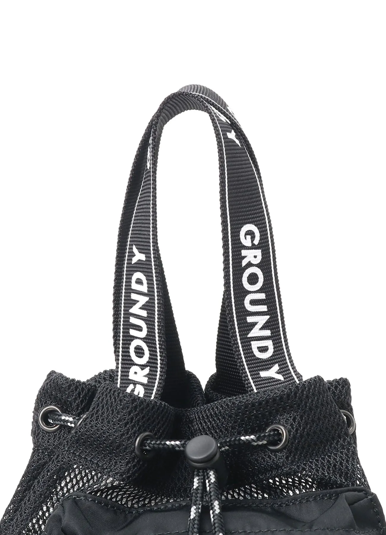 GROUND Y LOGO TAPE 2WAY MESH MINI BAG
