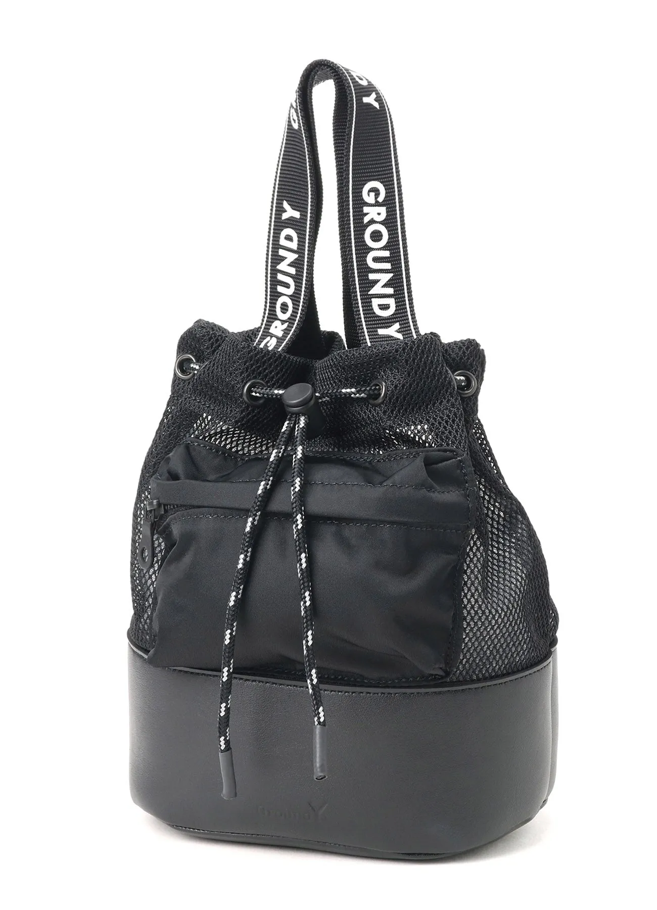 GROUND Y LOGO TAPE 2WAY MESH MINI BAG