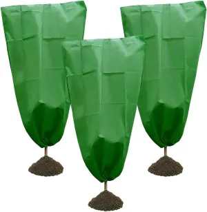 GSHLLO 3 Pcs 80 x 100cm Winter Plant Protection Bag Warm Plant Cover Thick Plant Drawstring Bag Plant Freeze Protection Blanket Cold Weather Plant Protector for Fruit Tree Shrub