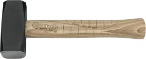 Hammer 1500 g - with hickory handle, forged according to DIN 6475, steel C 45 / DIN 17200, carefully hardened and tempered