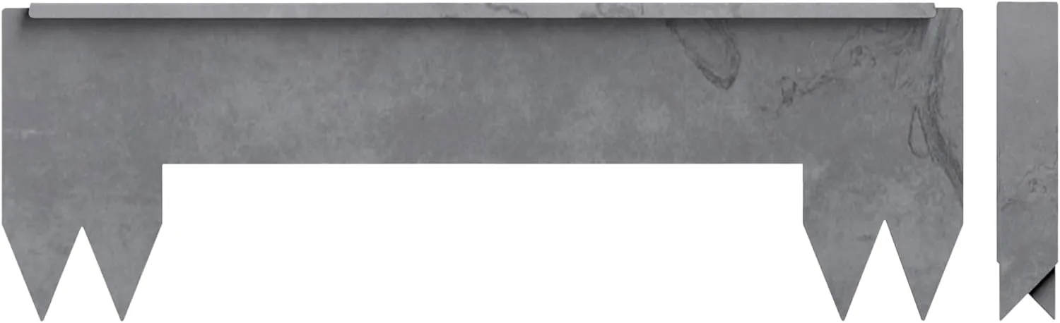 Hammer-in Landscape Edging - Cor-Ten Steel - 2ft Bridge Strips - Plus Connector Clips (COR-Ten Steel, 8-in)