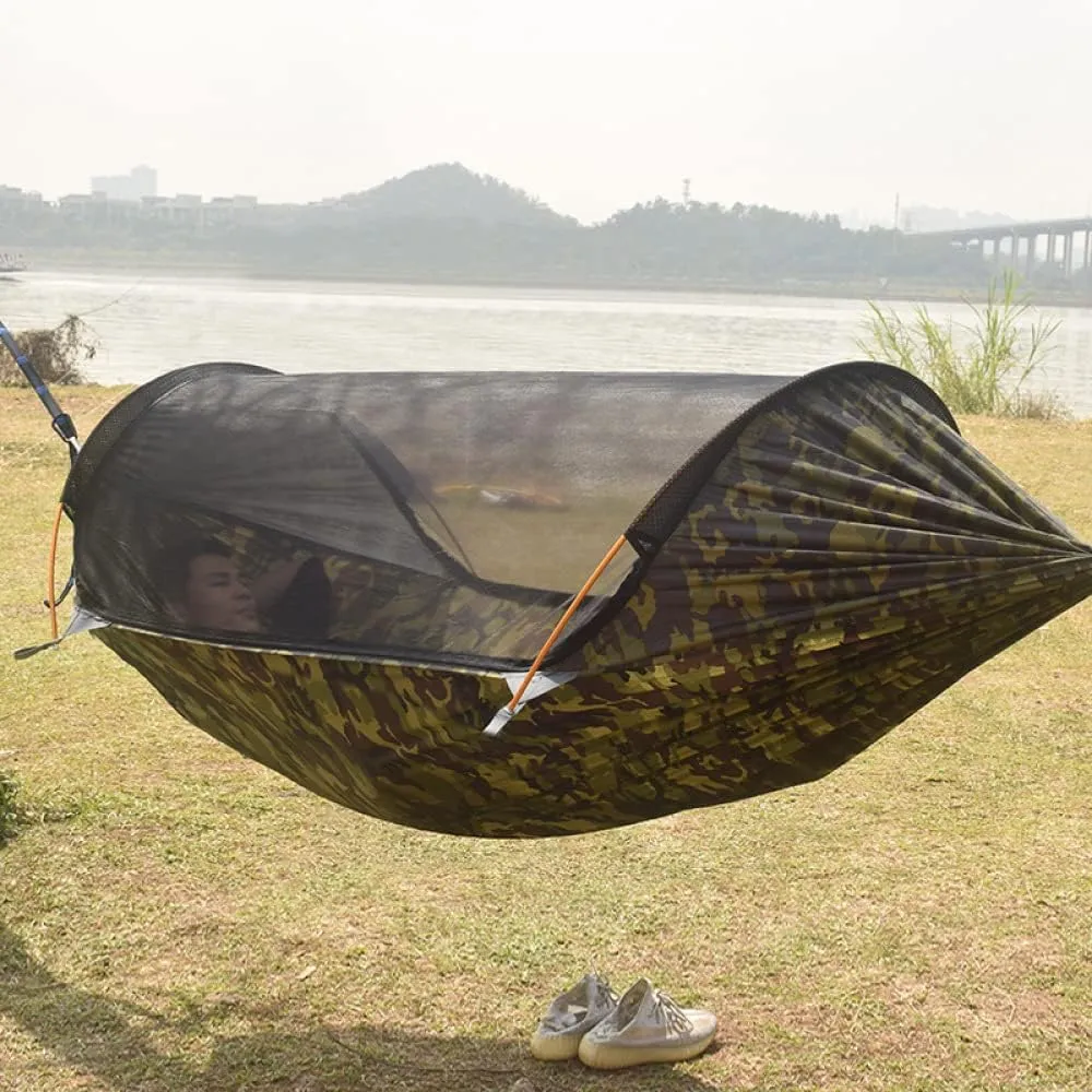 Hammocks 270x140cm Portable Hammock with Net Single Or Double Camping Hammock Mosquito Net Outdoor Hiking Backpacking Backyard Beach Outdoor Hammock