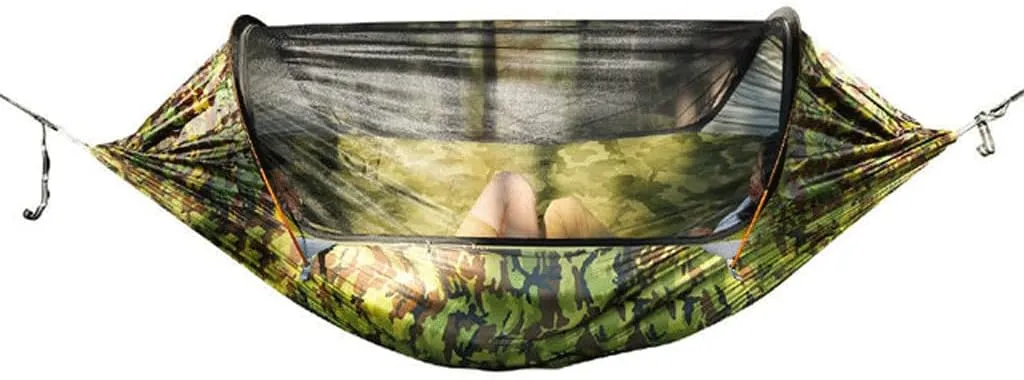 Hammocks 270x140cm Portable Hammock with Net Single Or Double Camping Hammock Mosquito Net Outdoor Hiking Backpacking Backyard Beach Outdoor Hammock