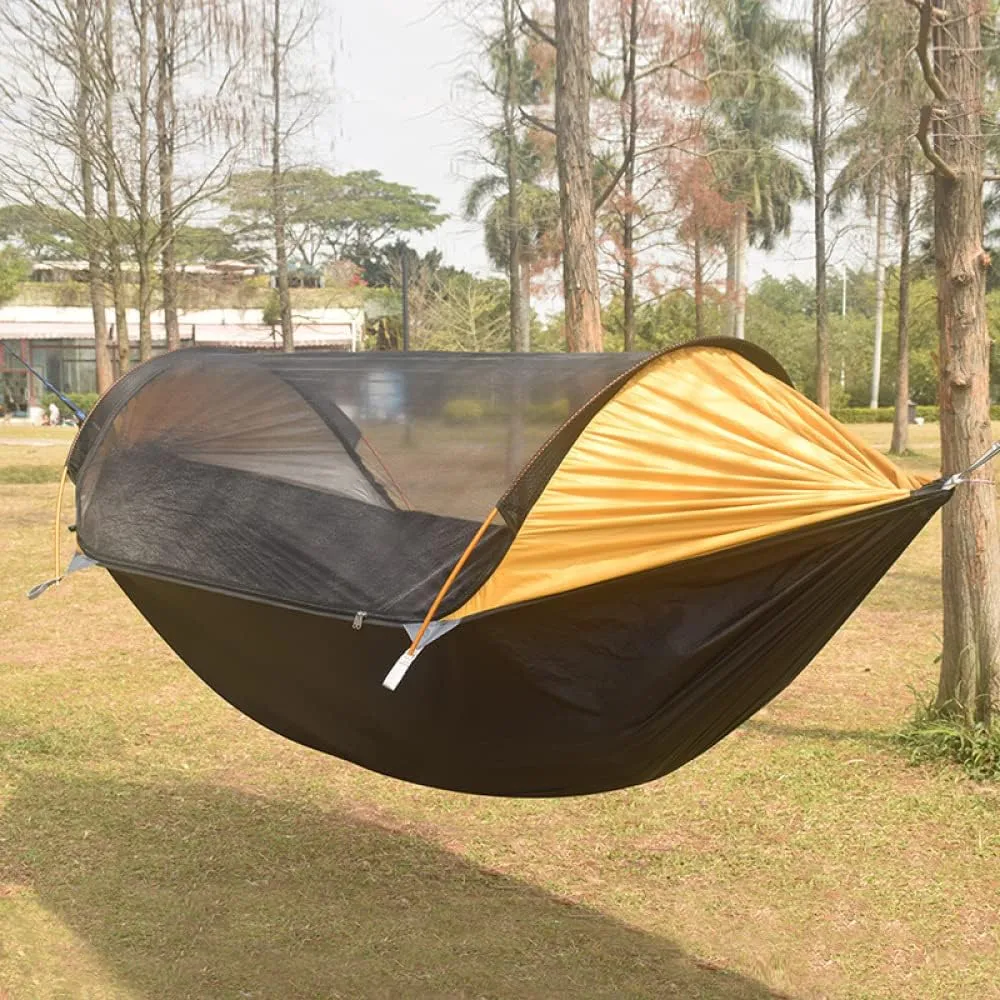 Hammocks 270x140cm Portable Hammock with Net Single Or Double Camping Hammock Mosquito Net Outdoor Hiking Backpacking Backyard Beach Outdoor Hammock