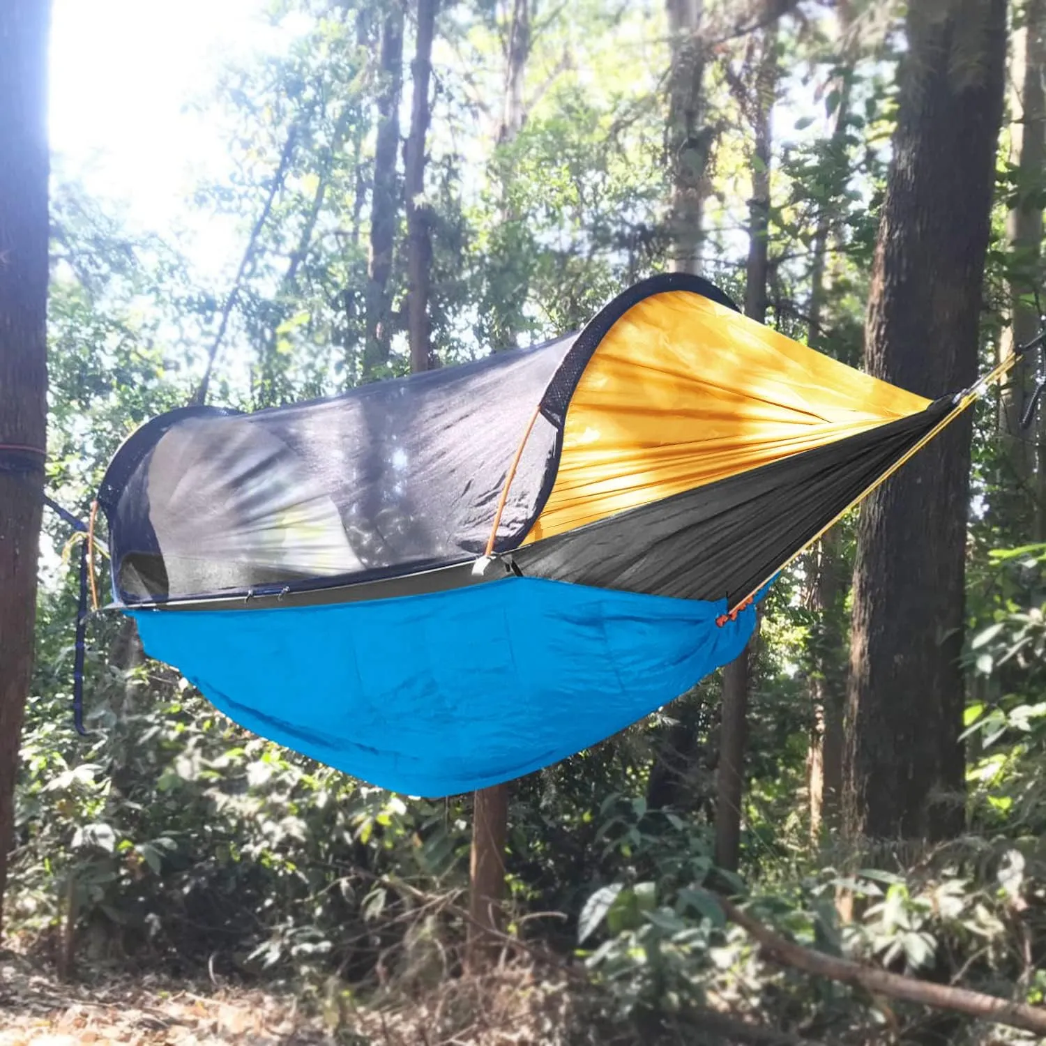Hammocks 270x140cm Portable Hammock with Net Single Or Double Camping Hammock Mosquito Net Outdoor Hiking Backpacking Backyard Beach Outdoor Hammock