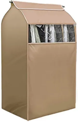 Hanging Garment Storage Bag Clothes Dustproof Cover With Clear Window In Wardrobe/Moisture, Dust Resistant Protector Cover With Zipper (Not Including Frames)