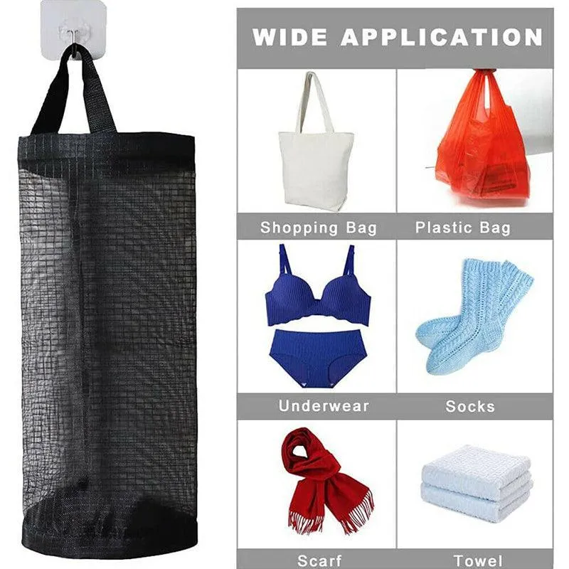 Hanging Holder Tash Mesh Storage Organizer Garbage Bags Plastic Bag Dispenser Au