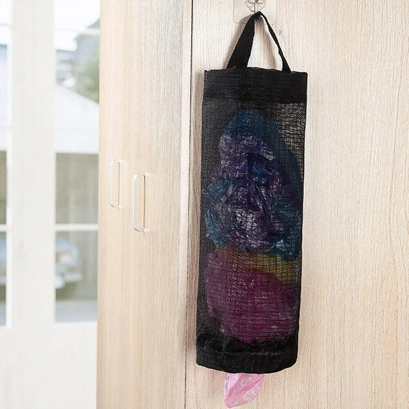 Hanging Holder Tash Mesh Storage Organizer Garbage Bags Plastic Bag Dispenser Au