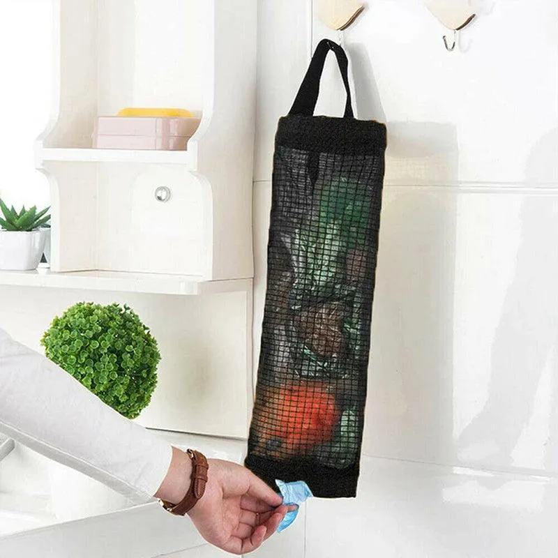 Hanging Holder Tash Mesh Storage Organizer Garbage Bags Plastic Bag Dispenser Au