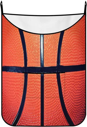 Hanging Laundry Bag Basketball with Over Door Hooks Durable Space Saving Laundry Bag Wide Open Top