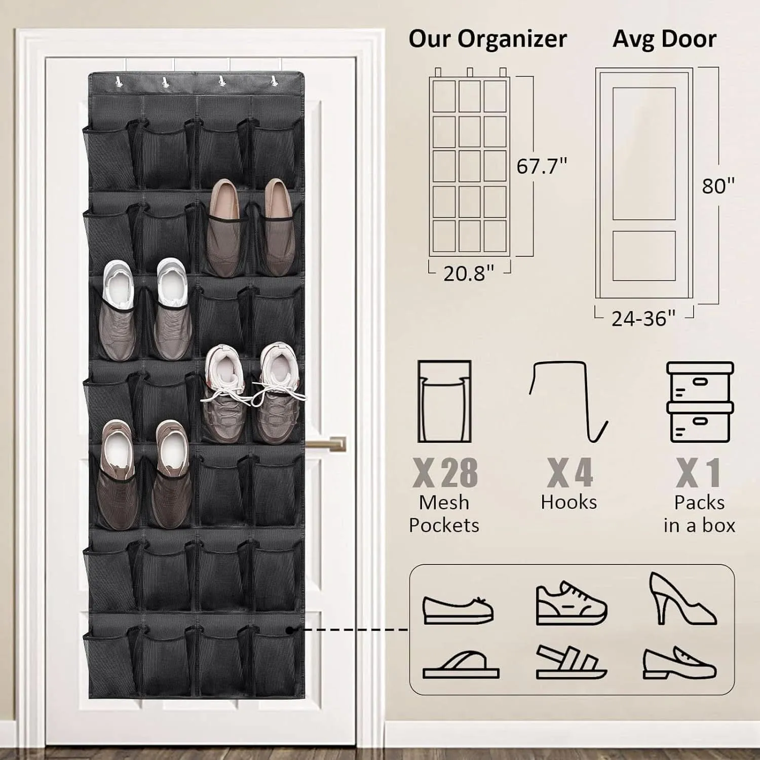 Hanging Storage Bag for Shoes and Accessories