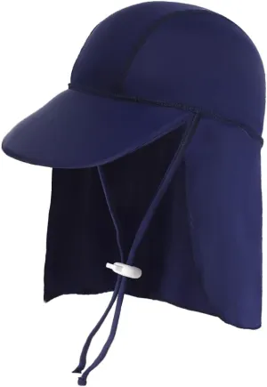haozaikeji Kids Sun Hat with Neck Flap UPF 50  Beach Swimming Cap Legionnaires Hat Sun Visor Baseball Cap for Seaside Travel