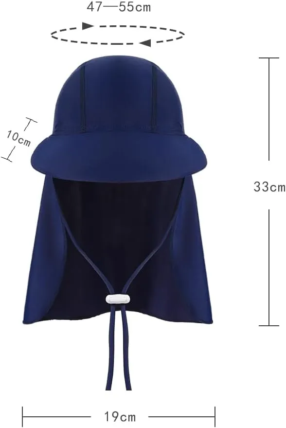 haozaikeji Kids Sun Hat with Neck Flap UPF 50  Beach Swimming Cap Legionnaires Hat Sun Visor Baseball Cap for Seaside Travel