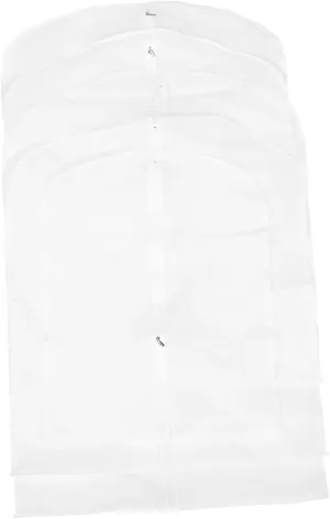 Happyyami 5Pcs Thicken Clothes Cover Suit Protective Garment Storage Bag Semi Transparent Dustproof Cover for Coats Lightweight and Design for Closet Organization