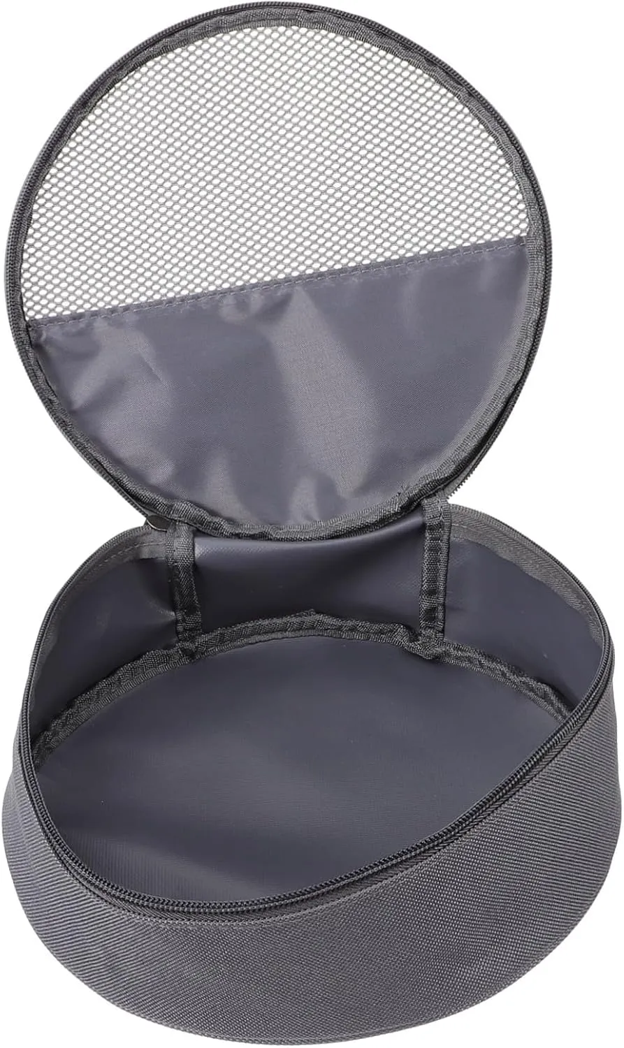 Happyyami Outdoor Tableware Bag Canvas Bag Tableware Pouch Bag for Plate Tableware Container Round Dish Bag