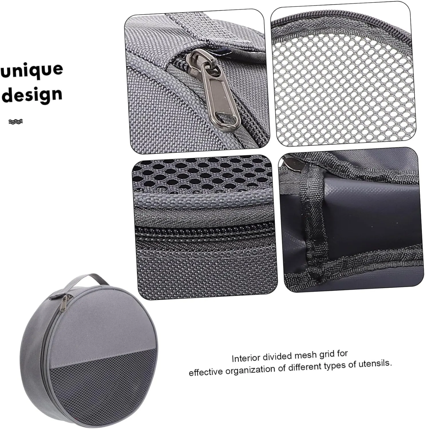 Happyyami Outdoor Tableware Bag Canvas Bag Tableware Pouch Bag for Plate Tableware Container Round Dish Bag