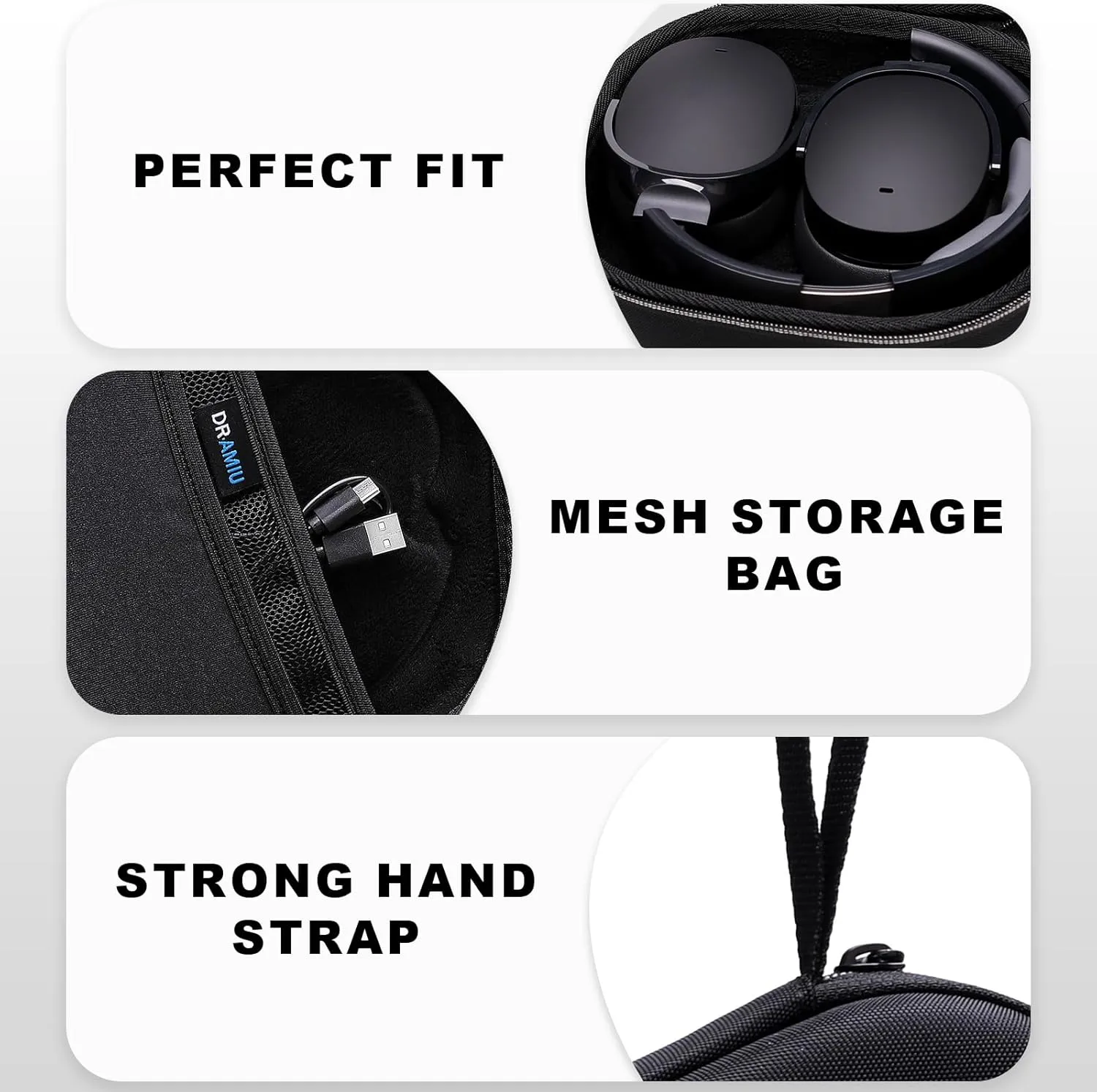 Hard Case Compatible with Skullcandy Crusher Evo, Hesh ANC, Hesh Evo, Crusher ANC 2, Crusher, Riff 2, Riff Bluetooth Wireless Headphones Black Case Only