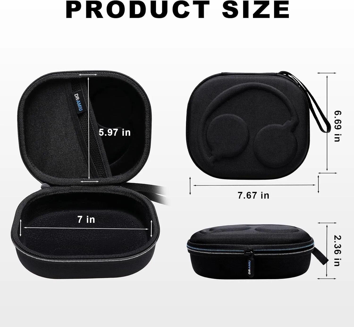 Hard Case Compatible with Skullcandy Crusher Evo, Hesh ANC, Hesh Evo, Crusher ANC 2, Crusher, Riff 2, Riff Bluetooth Wireless Headphones Black Case Only