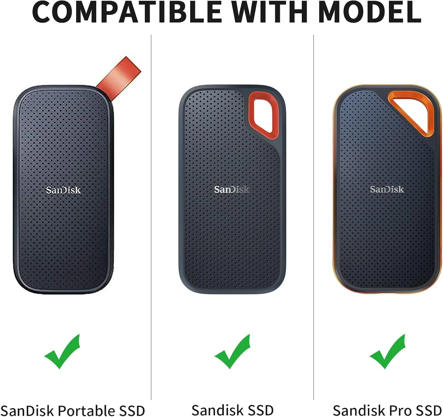 Hard Case for SanDisk Extreme Pro/SanDisk Extreme Portable External SSD 500GB 1TB 2TB, Travel Case Protective Cover Storage Bag