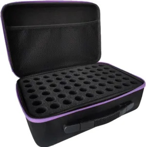 Hard Shell Essential Oil Storage Carrying Case with Foam Insert for 5ml 10ml 15ml Bottles, Portable Double-Layer 120 Bottle EVA Essential Oil Storage Holder Organizer Travel Bag for Yoga(Black,Purple)
