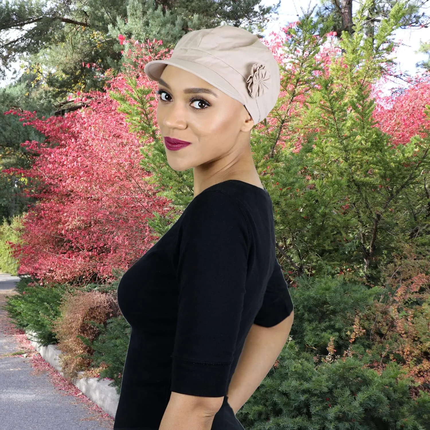 Hats Scarves & More Chemo Headwear for Women Summer 100% Cotton Newsboy Cancer Hats 50  UPF Sun Protection Brighton