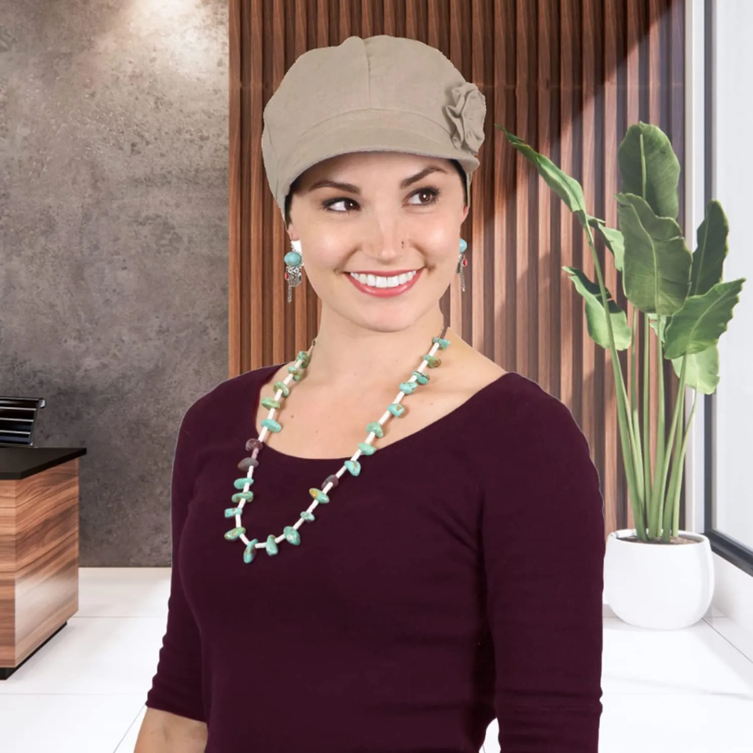 Hats Scarves & More Chemo Headwear for Women Summer 100% Cotton Newsboy Cancer Hats 50  UPF Sun Protection Brighton