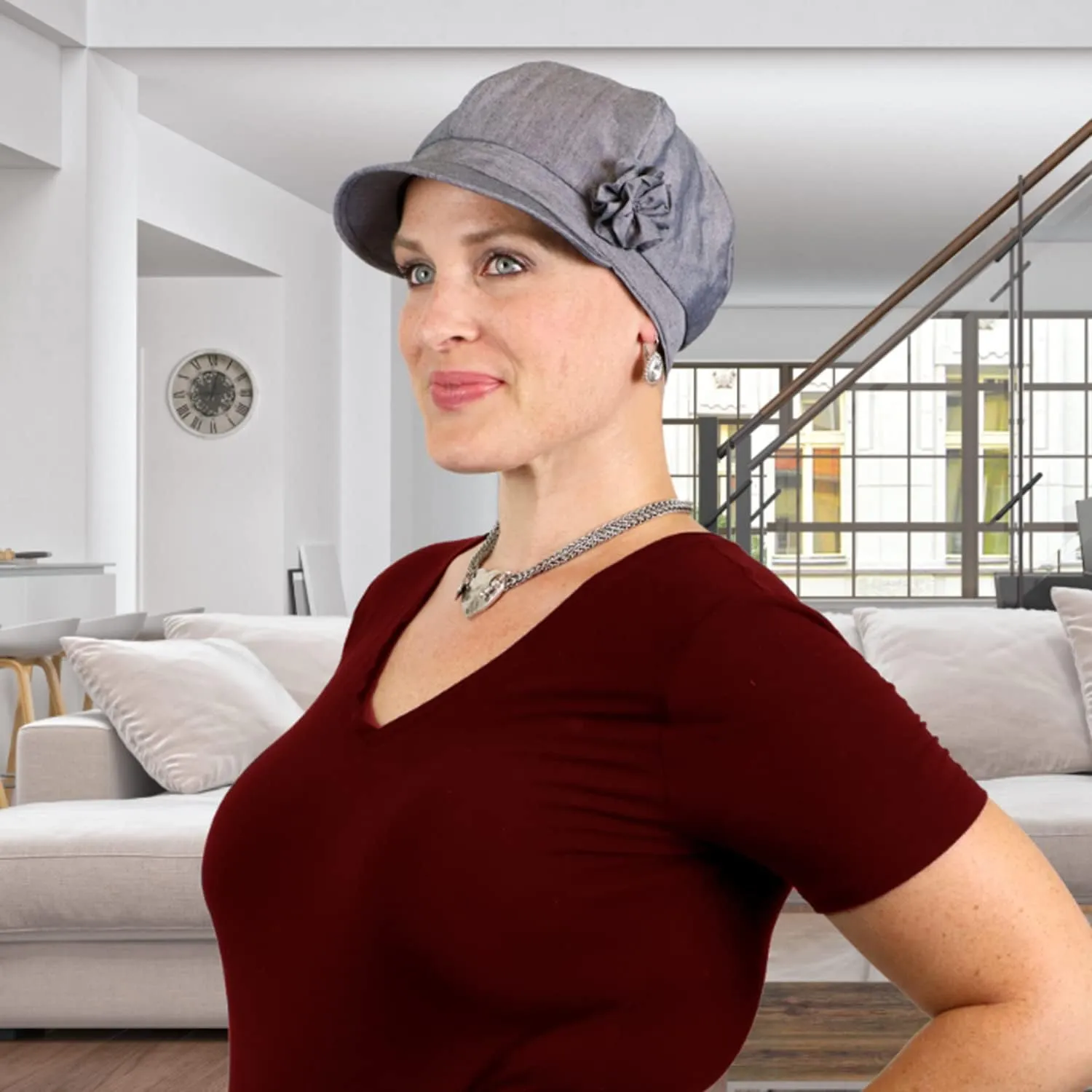 Hats Scarves & More Chemo Headwear for Women Summer 100% Cotton Newsboy Cancer Hats 50  UPF Sun Protection Brighton