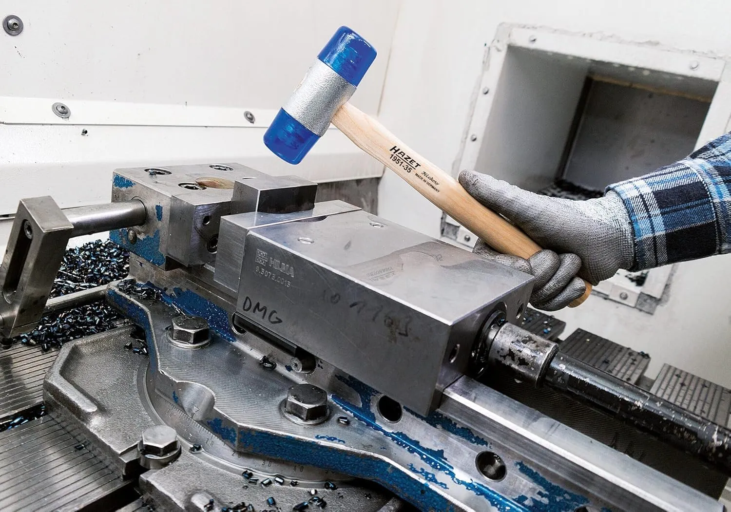 HAZET plastic soft-face mallet 1951-32 I low-rebound I impact-resistant cellulose acetate hammer heads I hammer head mm 1.26inches/32 mm I robust style made of ash