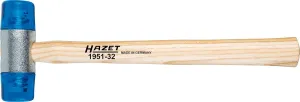 HAZET plastic soft-face mallet 1951-32 I low-rebound I impact-resistant cellulose acetate hammer heads I hammer head mm 1.26inches/32 mm I robust style made of ash