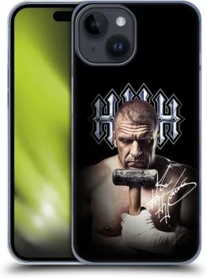 Head Case Designs Officially Licensed WWE Photo Hammer Triple H Hard Back Case Compatible with Apple iPhone 15
