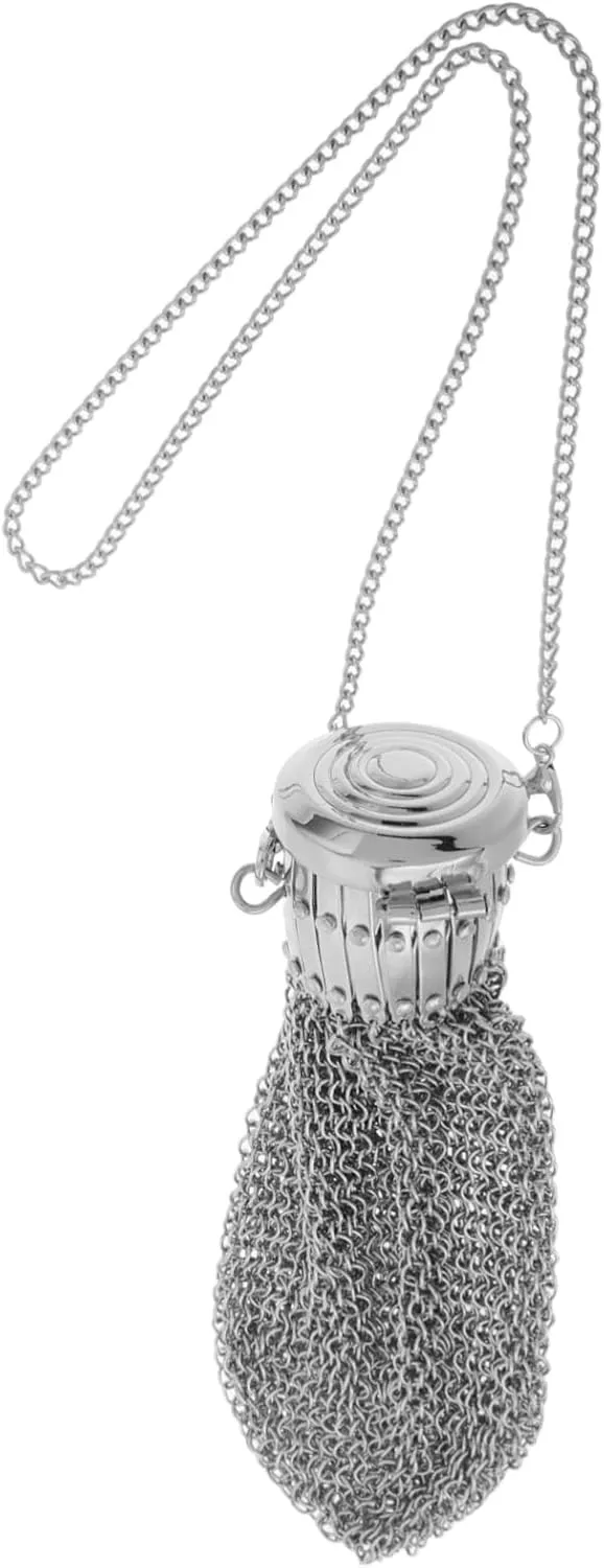 Healifty Retro Purse Vintage Twist Lid Coin Box for Collectors Stainless Steel Mesh Change Holder