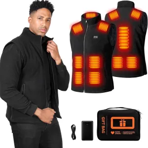Heated Vest for Men with Battery Pack Included, Polar Fleece Lightweight Warming Electric Mens Heating Vest jacket