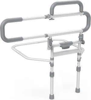 Heavy Duty Bed Rails for Elderly Adults Safety-Foldable Bed Rail for Senior with Adjustable Heights Fits All Bed Sizes，Bed Handle Bedside Assist with Pocket -504M