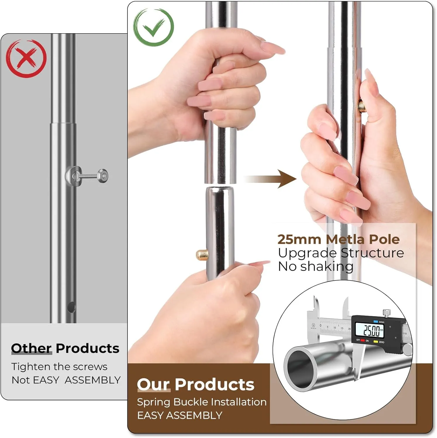 Heavy Duty Clothes Rack, Rolling Clothing Rack With Shelves Load 620 LBS, Double Rod Clothing Racks for Hanging Clothes , Portable& Adjustable Rack with Wheels Garment Rack (Large, Light Silver)