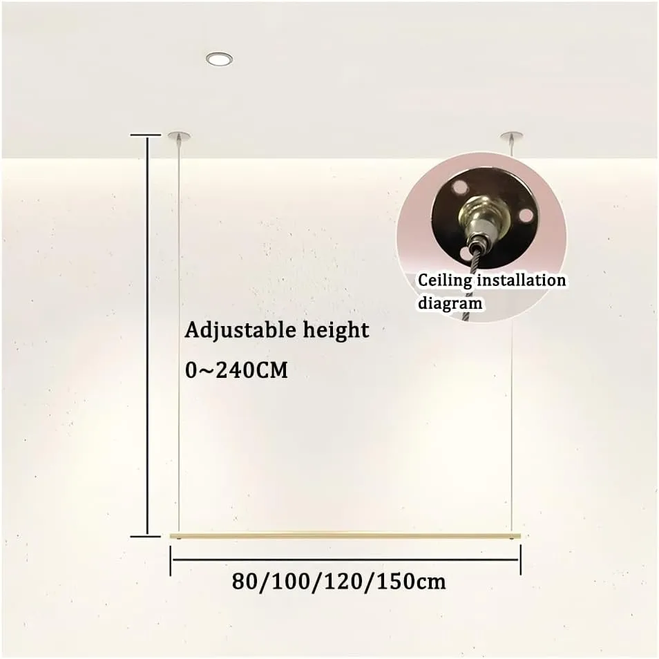 Heavy-Duty Clothes Rail for Suspended Ceilings, Height Adjustable Garment Storage Rod, Ceiling Mounted Metal Garment Display Rack, for Bridal Shops Boutique Clothes Store Bedrooms(80cm)