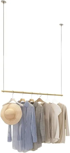 Heavy-Duty Clothes Rail for Suspended Ceilings, Height Adjustable Garment Storage Rod, Ceiling Mounted Metal Garment Display Rack, for Bridal Shops Boutique Clothes Store Bedrooms(80cm)