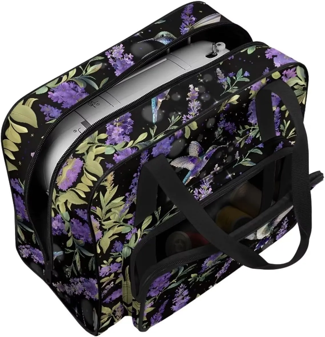 Heavy Duty Sewing Machine Case with Pocket and Handle Machine Washable Hummingbird Sewing Machine Bag Protective Cover