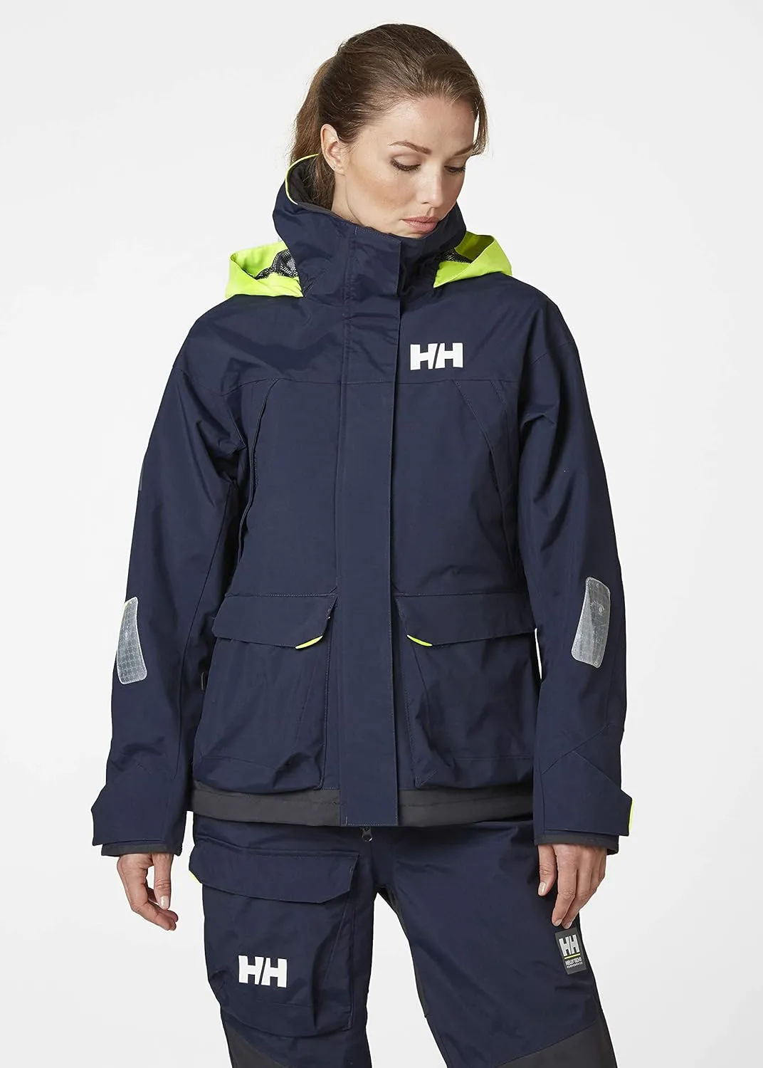Helly-Hansen Pier 3.0 Waterproof Jackets for Women Featuring Windproof Sailing Fabric and Packable Neon Yellow Hood