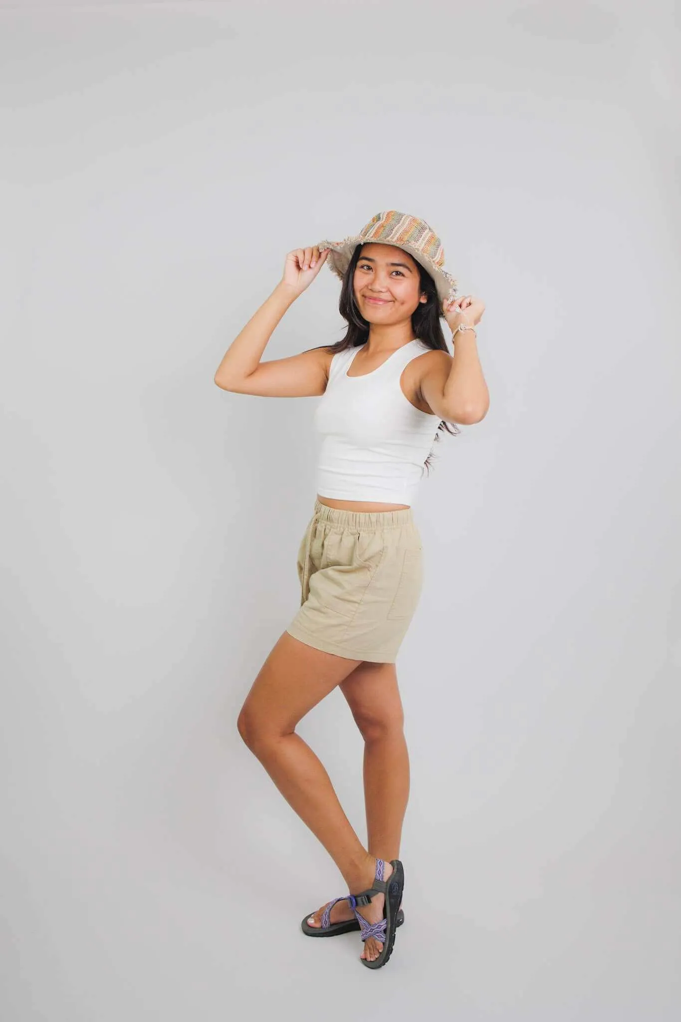Hemp Sun Hat - Multi Striped