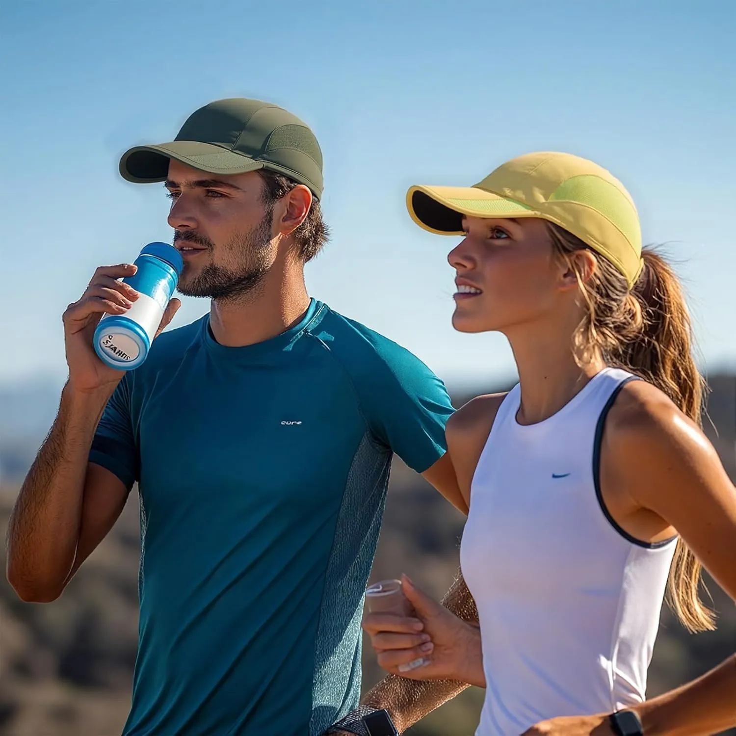 HH HOFNEN Quick Dry Baseball Cap Unstructured Running Cap Water-Resistant UPF 50  Mesh Golf Sun Hats for Men Women