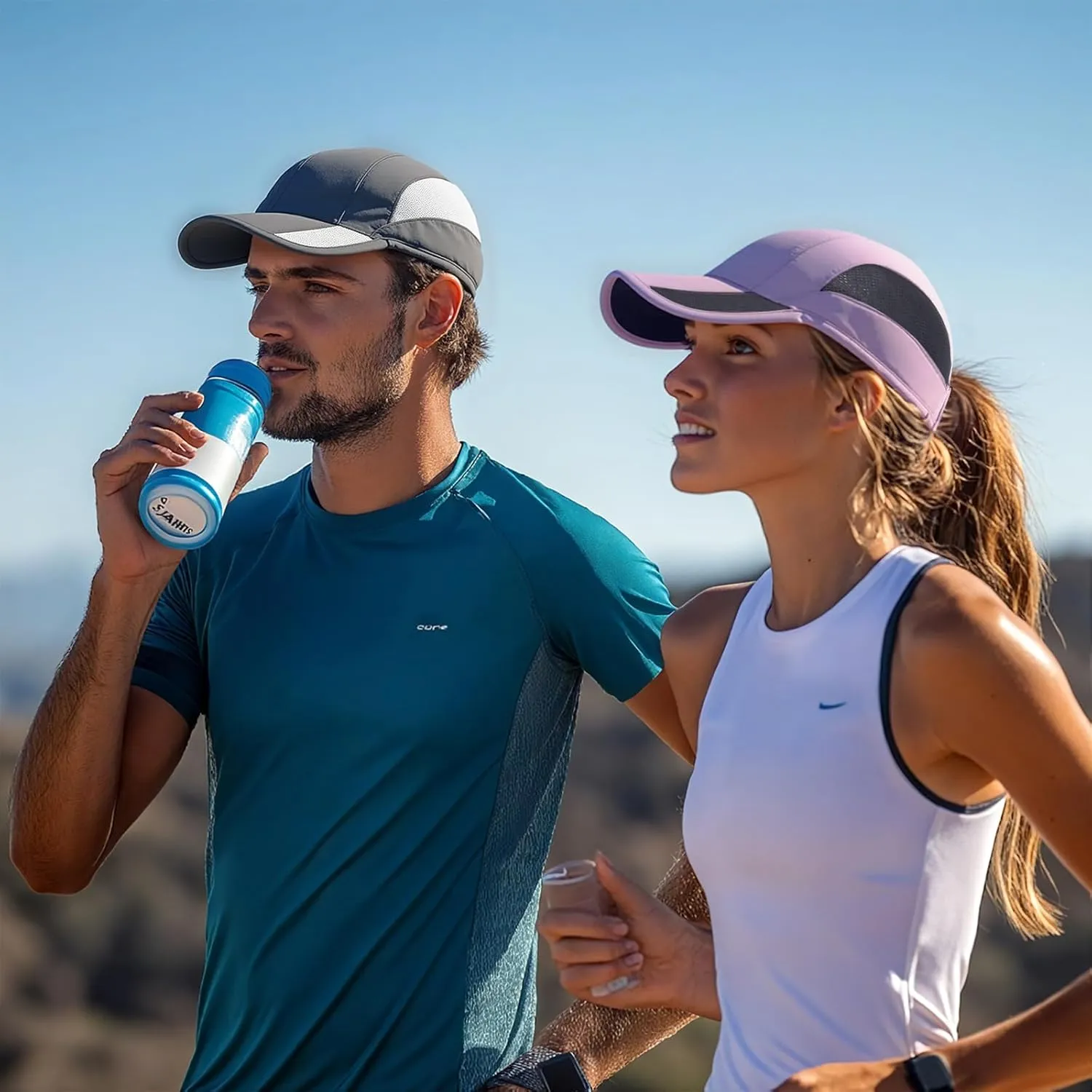 HH HOFNEN Quick Dry Baseball Cap Unstructured Running Cap Water-Resistant UPF 50  Mesh Golf Sun Hats for Men Women