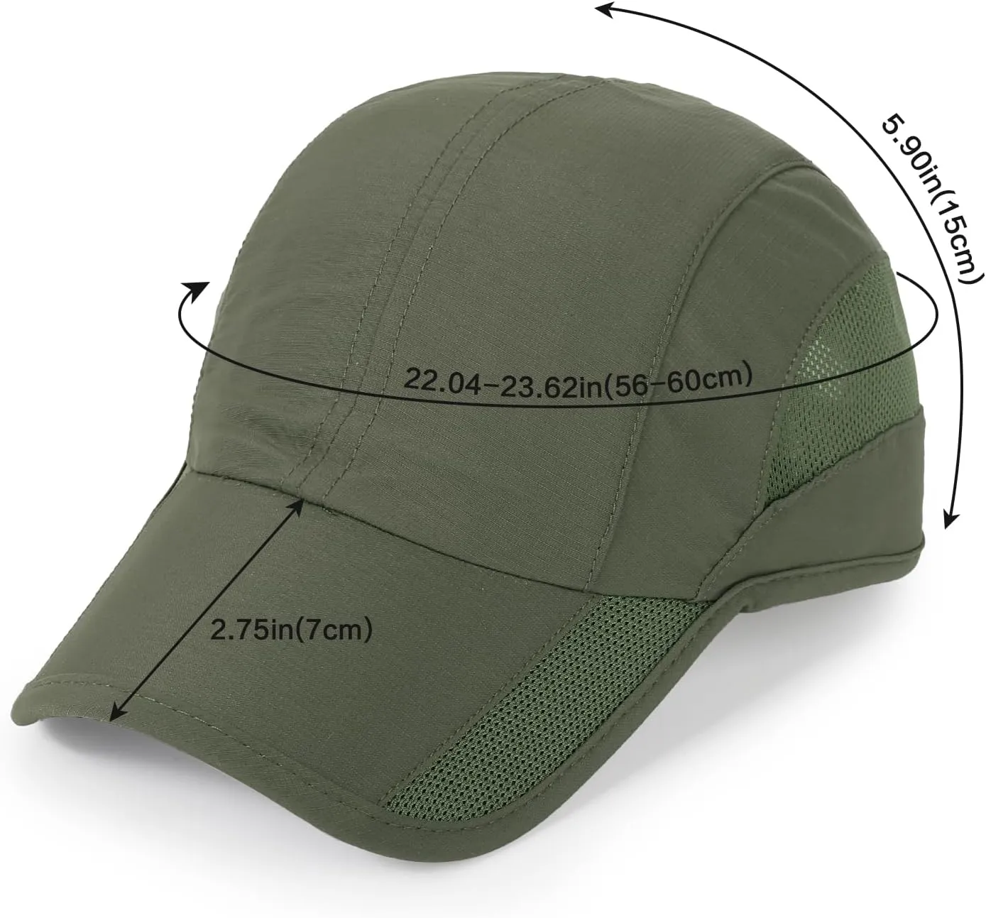 HH HOFNEN Quick Dry Baseball Cap Unstructured Running Cap Water-Resistant UPF 50  Mesh Golf Sun Hats for Men Women