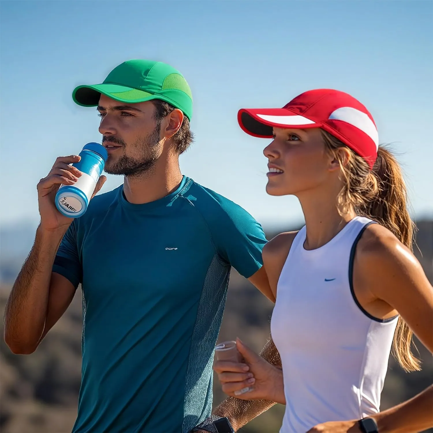 HH HOFNEN Quick Dry Baseball Cap Unstructured Running Cap Water-Resistant UPF 50  Mesh Golf Sun Hats for Men Women