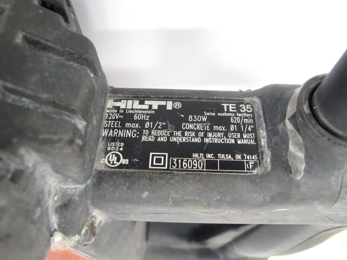 HILTI TE 35 Heavy Duty Rotary Hammer Drill w/ Bit