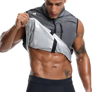 HOTSUIT Sauna Suit for Men Sweat Vest Sauna Jacket Workout Vest Tank Top Full Zipper