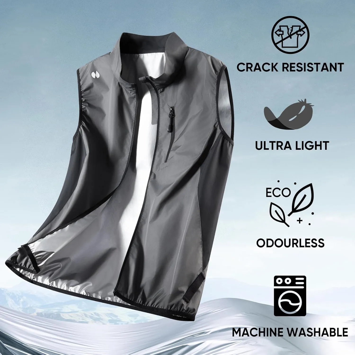 HOTSUIT Sauna Suit for Men Sweat Vest Sauna Jacket Workout Vest Tank Top Full Zipper