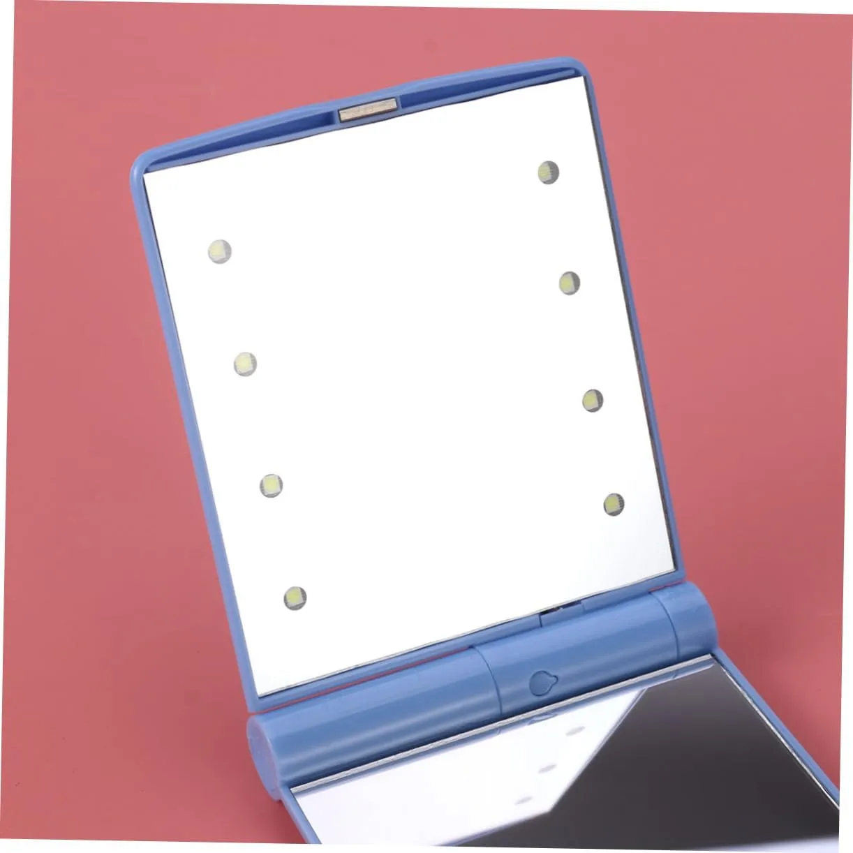 Housoutil 3pcs Led Lighted Makeup Mirror Portable Compact Led Folding Cosmetic Mirror for Travel Bathroom and Daily Use Rotation Design Bright Reflection